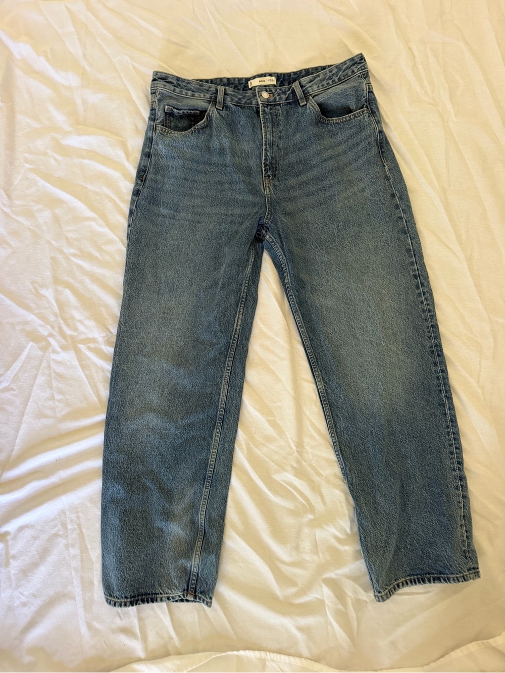 MNG High Rise Straight Leg Jeans Medium Wash